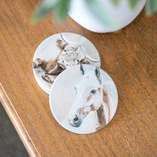 Load image into Gallery viewer, Horse 'Saddle &amp; Bloom' Ceramic Coaster