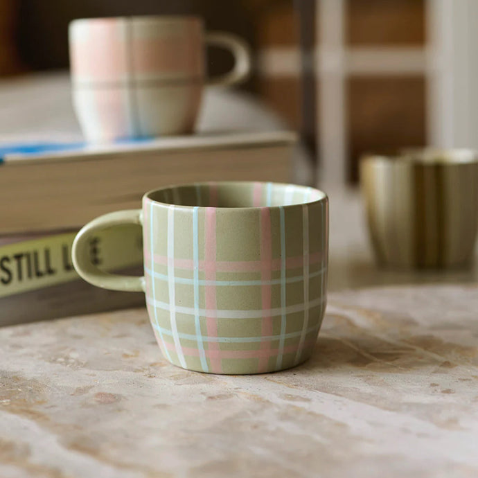 Sage & Blush Check Mug / Cat's Pyjamas - Robert Gordon