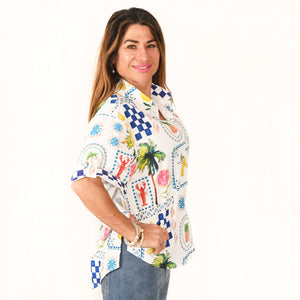 "Kirra" Top in Sanctuary Cove Print - Palm Cove