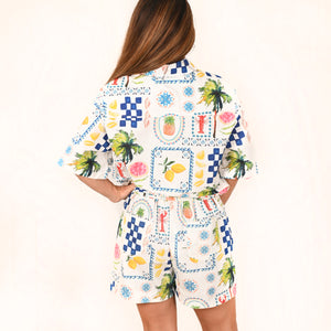 "Tilly" Shorts in Sanctuary Cove Print - Palm Cove