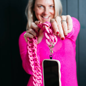 Candy Pink Santorini Cross Body Phone Strap
