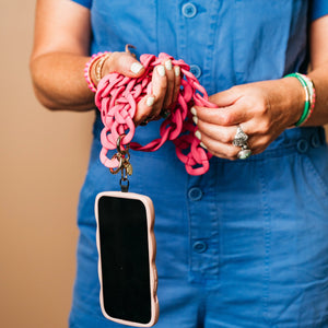 Candy Pink Santorini Cross Body Phone Strap