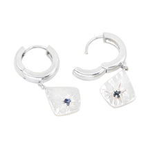 Load image into Gallery viewer, Sapphire Star Charm Silver Huggies - ToniMay