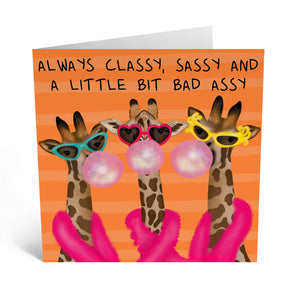 "Sassy Giraffes" Card