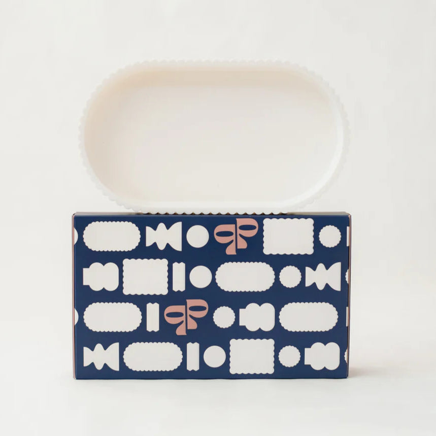 Small White Scalloped Trinket Tray