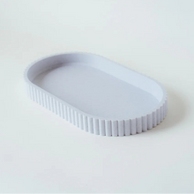Load image into Gallery viewer, White PLA digitalli printed dish with ribbed texture on a plain background