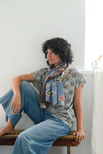 Load image into Gallery viewer, Painted Pattern Cotton/Silk Scarf - Lazybones