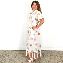 Load image into Gallery viewer, &quot;Willow&quot; Short Sleeve Maxi Dress in Seashore Print - Palm Cove