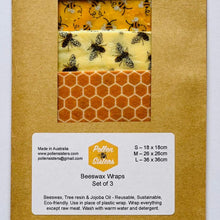 Load image into Gallery viewer, Set of 3 Beeswax Wraps
