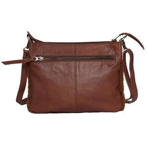 Brown Sheep Fur & Brown Leather Sling Bag