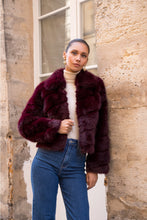 Load image into Gallery viewer, Bordeaux Short Faux Fur Coat