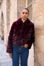 Load image into Gallery viewer, Bordeaux Short Faux Fur Coat