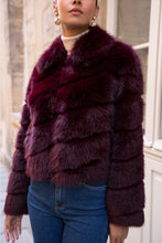 Load image into Gallery viewer, Bordeaux Short Faux Fur Coat