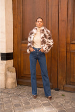 Load image into Gallery viewer, Short Cow Print Faux Fur Coat