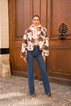 Load image into Gallery viewer, Short Cow Print Faux Fur Coat