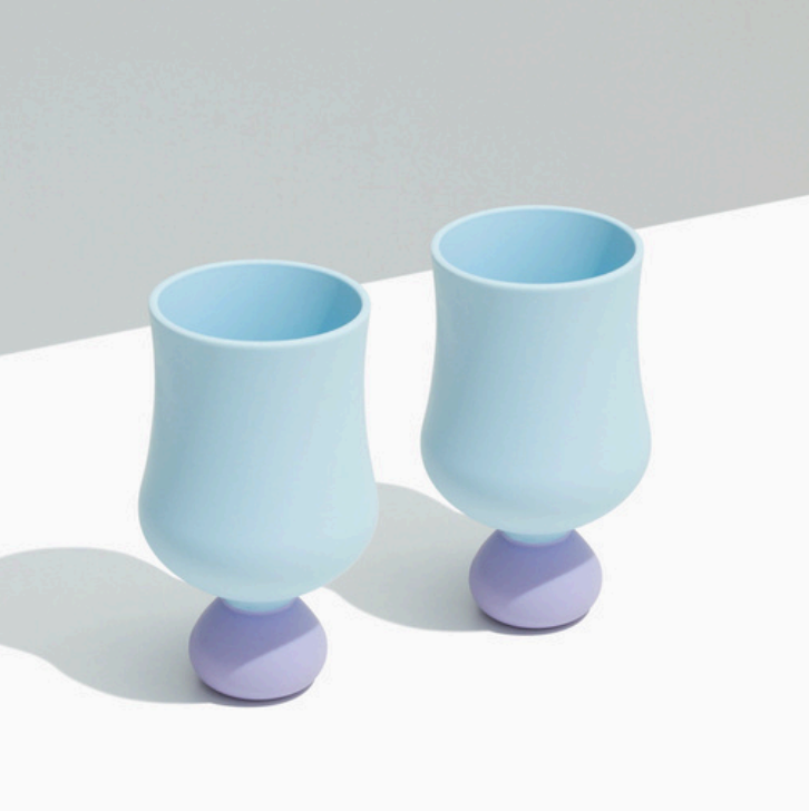 Bubblegum Silicone Bubble Goblet Set 2pk