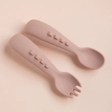 Load image into Gallery viewer, Dusty Pink Silicone Comfy Grip Cutlery