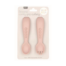 Load image into Gallery viewer, Dusty Pink Silicone Comfy Grip Cutlery