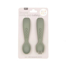 Load image into Gallery viewer, Olive Silicone Comfy Grip Cutlery