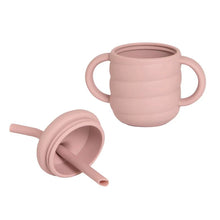 Load image into Gallery viewer, Dusty Pink Silicone Sippy Cup with Straw