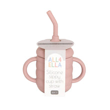 Load image into Gallery viewer, Dusty Pink Silicone Sippy Cup with Straw