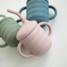 Load image into Gallery viewer, Dusty Pink Silicone Sippy Cup with Straw