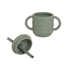 Load image into Gallery viewer, Olive Silicone Sippy Cup with Straw