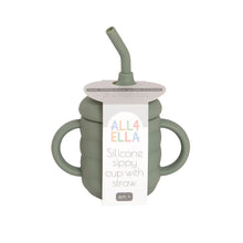 Load image into Gallery viewer, Olive Silicone Sippy Cup with Straw
