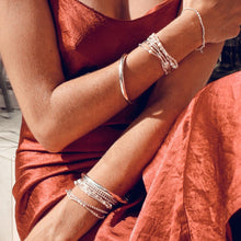 Load image into Gallery viewer, Multi White Pearl Silver Bracelet