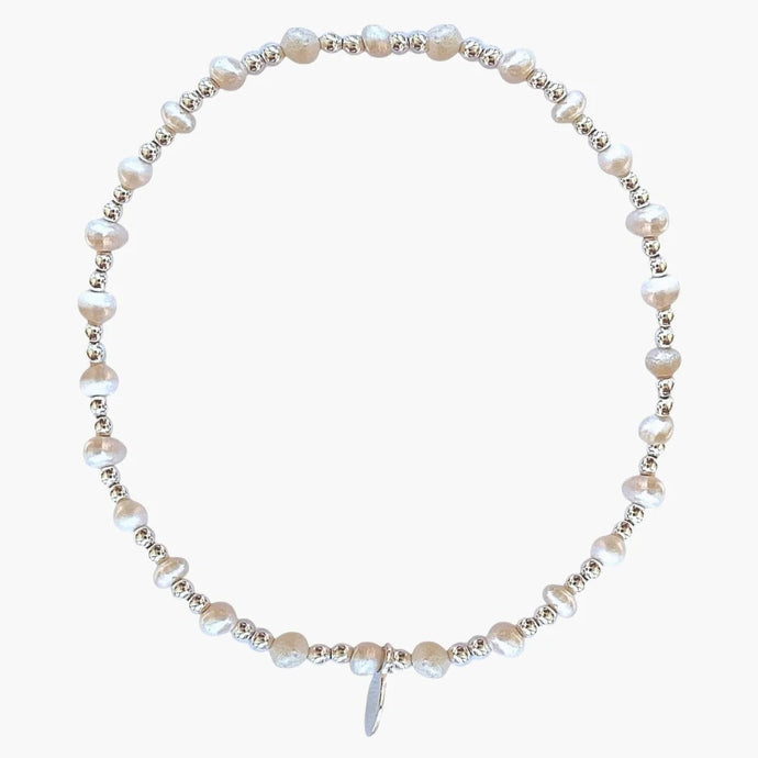 Multi White Pearl Silver Bracelet