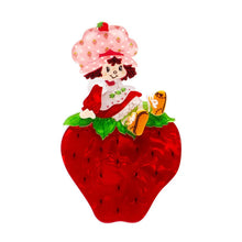 Load image into Gallery viewer, Sitting on a Strawberry Brooch - Erstwilder x Strawberry Shortcake