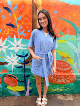 Load image into Gallery viewer, Sky Blue Towelling Kimono Robe - By Frankie