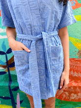 Load image into Gallery viewer, Sky Blue Towelling Kimono Robe - By Frankie