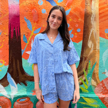 Load image into Gallery viewer, Sky Blue Towelling Shirt &amp; Short Set - By Frankie