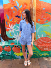 Load image into Gallery viewer, Sky Blue Towelling Shirt &amp; Short Set - By Frankie
