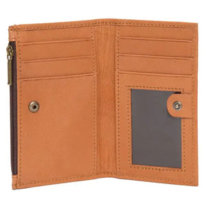 Card Wallet Tan & White Cowhide Small