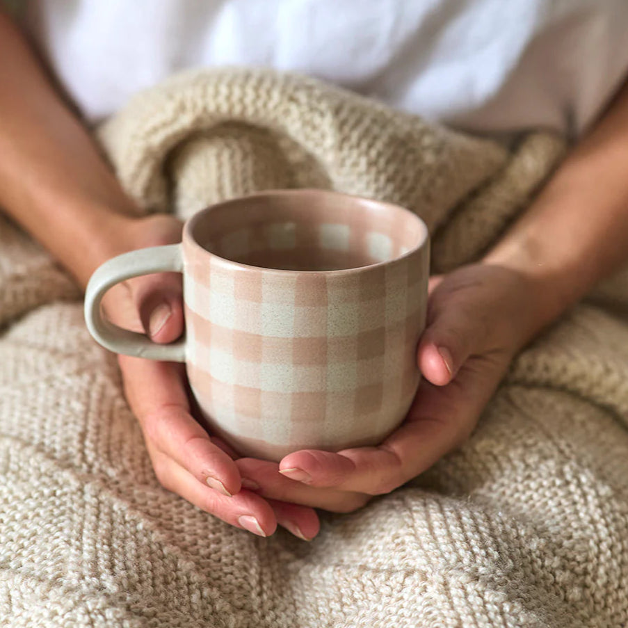 Soft Terracotta Check Mug / Cat's Pyjamas - Robert Gordon