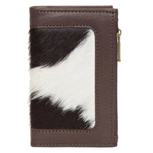 Load image into Gallery viewer, Sophie Brown &amp; White Small Cowhide Card Wallet