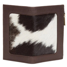 Load image into Gallery viewer, Sophie Brown &amp; White Small Cowhide Card Wallet