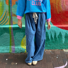 Load image into Gallery viewer, Blue Denim Cargo Pants - By Frankie