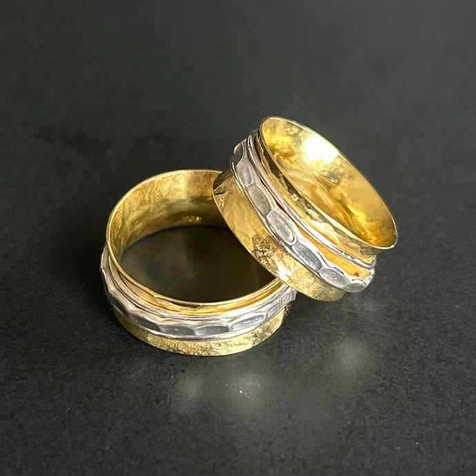 Brass & Sterling Silver Spinning Ring