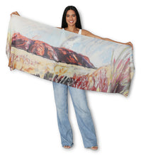 Load image into Gallery viewer, 'Spirit of Uluru' Wool Scarf - Trevor Purvis