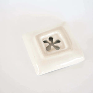 Square Flower Ceramic Shower Steamer/Soap Dish