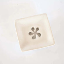 Load image into Gallery viewer, Square Flower Ceramic Shower Steamer/Soap Dish