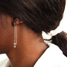 Load image into Gallery viewer, Clear Quartz Threader Earrings