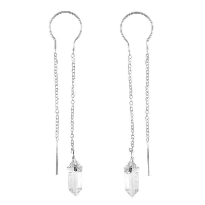 Clear Quartz Threader Earrings