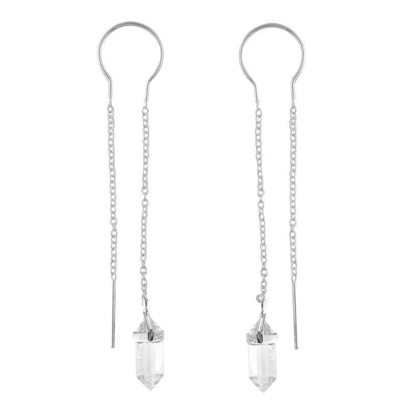 Clear Quartz Threader Earrings