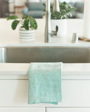 Load image into Gallery viewer, Ocean Stone Washed Linen Tea Towel