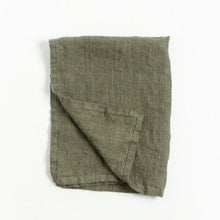 Load image into Gallery viewer, Sage Stone Washed Linen Tea Towel