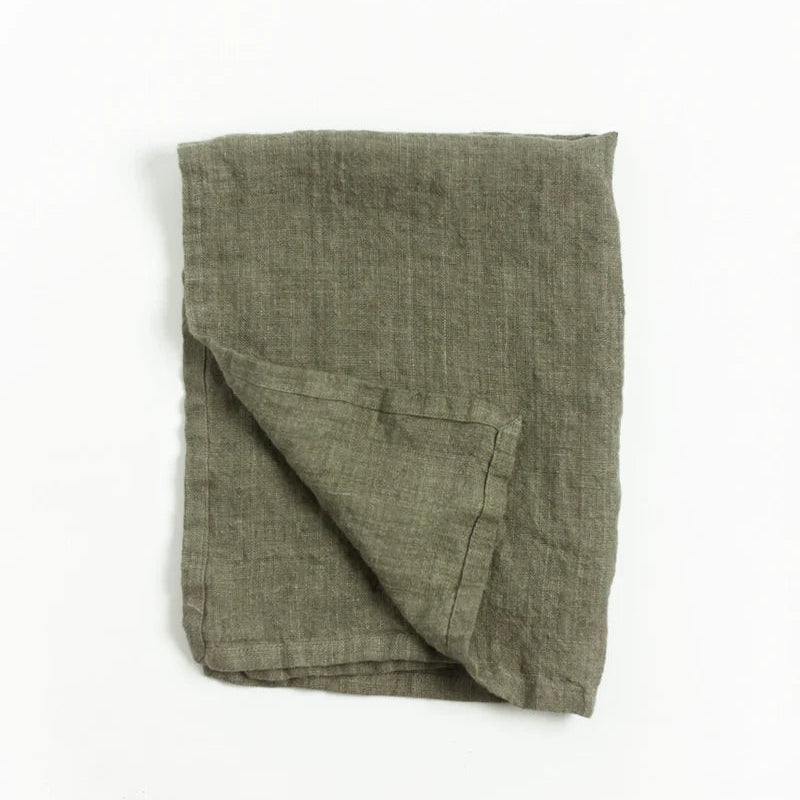 Sage Stone Washed Linen Tea Towel